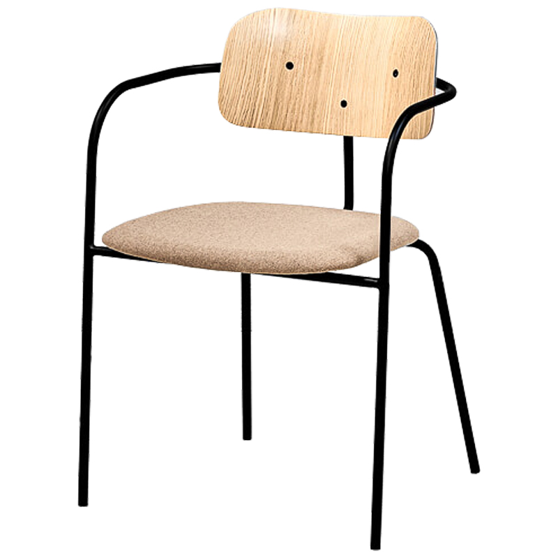 Стул Pilar Loft Stool beige Черный Бежевый Древесина Стул Pilar Loft Stool beige Черный Бежевый Древесина в Рязани | Loft Concept