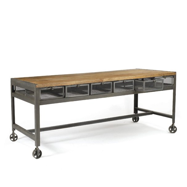 Стол Industrial Metal Metropolitan Work Table Черный Стол Industrial Metal Metropolitan Work Table Черный в Рязани | Loft Concept