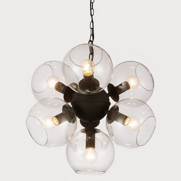 Люстра Sphere Cumulus Glass Chandelier 7 Черный Люстра Sphere Cumulus Glass Chandelier 7 Черный в Рязани | Loft Concept
