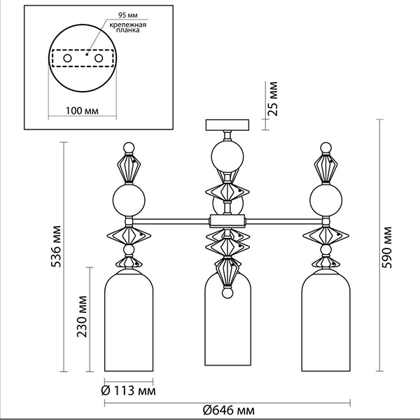 Люстра Iris Glass Chandelier candy 3 chrome Люстра Iris Glass Chandelier candy 3 chrome в Рязани