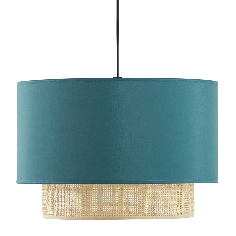 Подвесной светильник Ottar Wicker Turquoise lampshade Бежевый Бирюзовый Подвесной светильник Ottar Wicker Turquoise lampshade Бежевый Бирюзовый в Рязани | Loft Concept