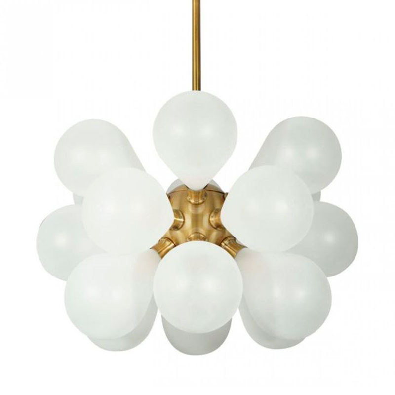 Люстра Simonet Chandelier White 55 см Белый Золотой Люстра Simonet Chandelier White 55 см Белый Золотой в Рязани | Loft Concept