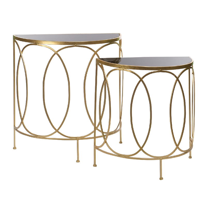 Консоль полукруглая Frame Metallic Gold Золотой Желтый Консоль полукруглая Frame Metallic Gold Золотой Желтый в Рязани | Loft Concept