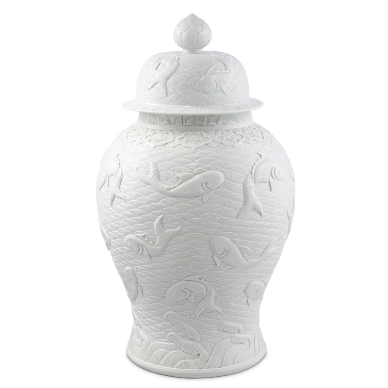Ваза с крышкой Eichholtz Jar Voltaire Белый Ваза с крышкой Eichholtz Jar Voltaire Белый в Рязани | Loft Concept