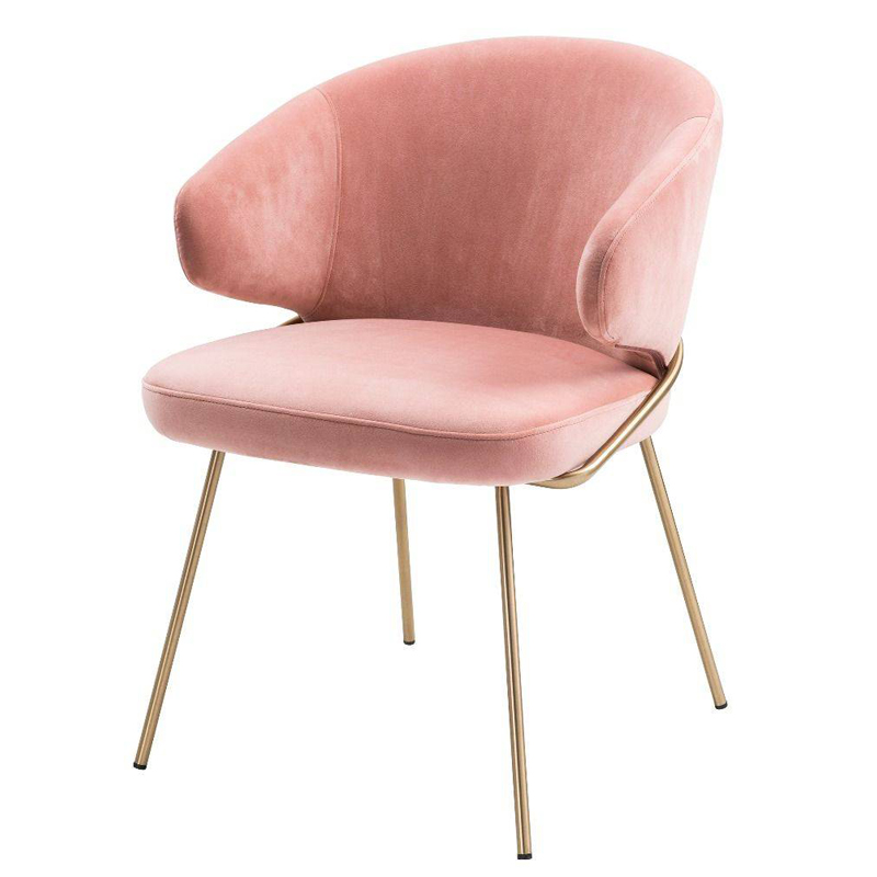 Стул Eichholtz Dining Chair Kinley nude Розовый пастельный Латунь Стул Eichholtz Dining Chair Kinley nude Розовый пастельный Латунь в Рязани | Loft Concept
