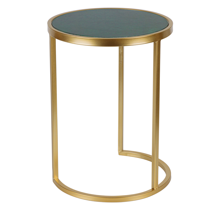 Приставной стол Round Table Marble gold зеленый мрамор Золотой Зеленый Приставной стол Round Table Marble gold зеленый мрамор Золотой Зеленый в Рязани | Loft Concept