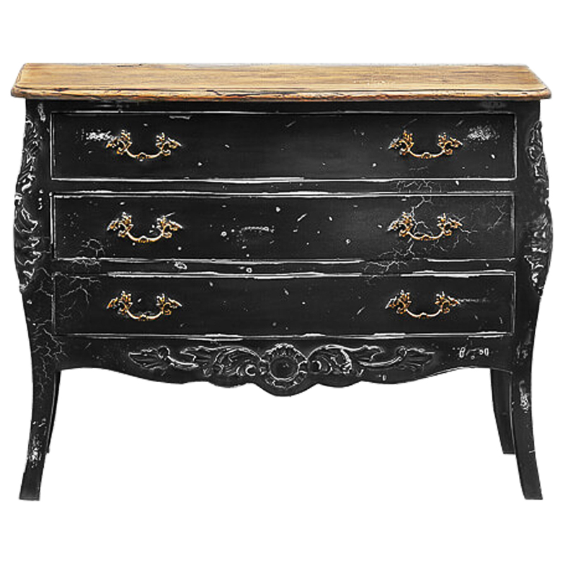 Комод в стиле прованс Carved Black Vintage Commode Черный Коричневый Винтажный черный Комод в стиле прованс Carved Black Vintage Commode Черный Коричневый Винтажный черный в Рязани | Loft Concept