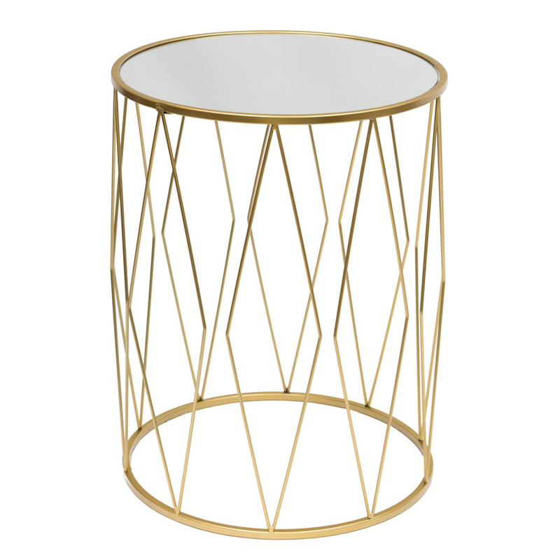 Приставной стол Geometric Interior Table белое стекло Золотой Белый Приставной стол Geometric Interior Table белое стекло Золотой Белый в Рязани | Loft Concept