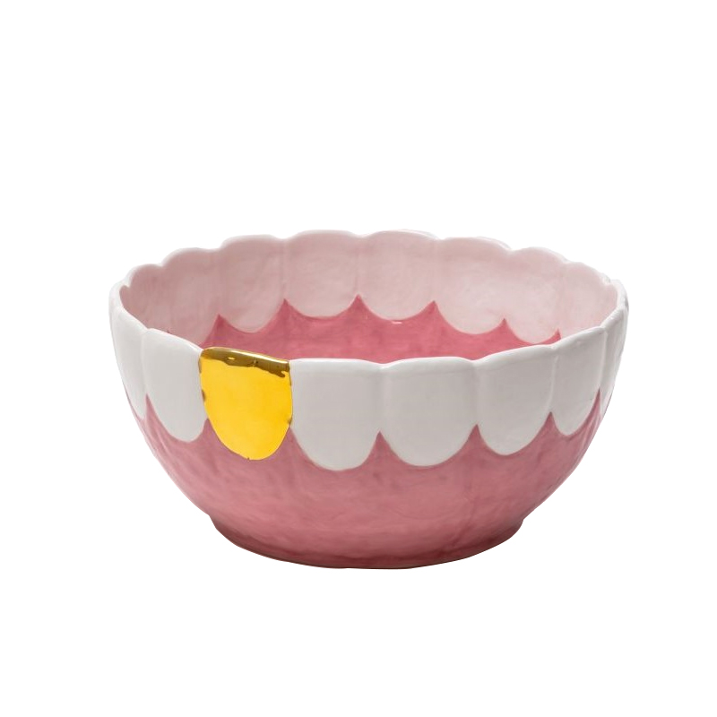 Блюдо Seletti Toothy Frootie Золотой Розовый Белый Блюдо Seletti Toothy Frootie Золотой Розовый Белый в Рязани | Loft Concept