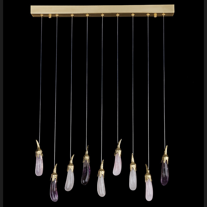 Люстра Eggplant Chandelier Line Латунь Белый Розовый пастельный Violet Dusk ( фиолетовый сумрак ) Люстра Eggplant Chandelier Line Латунь Белый Розовый пастельный Violet Dusk ( фиолетовый сумрак ) в Рязани | Loft Concept