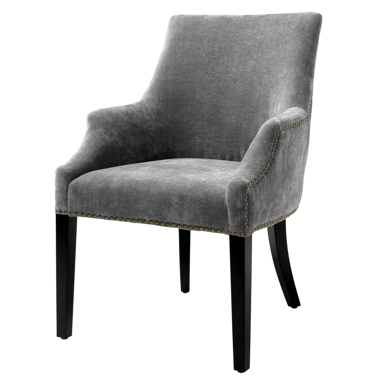 Стул Eichholtz Dining Chair Legacy grey Серый Черный Латунь Античная полированная Стул Eichholtz Dining Chair Legacy grey Серый Черный Латунь Античная полированная в Рязани | Loft Concept