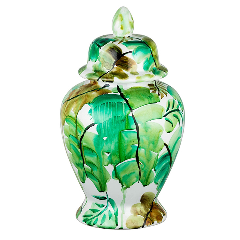 Ваза Vase Green Leaves 43 Зеленый Белый в Рязани | Loft Concept 