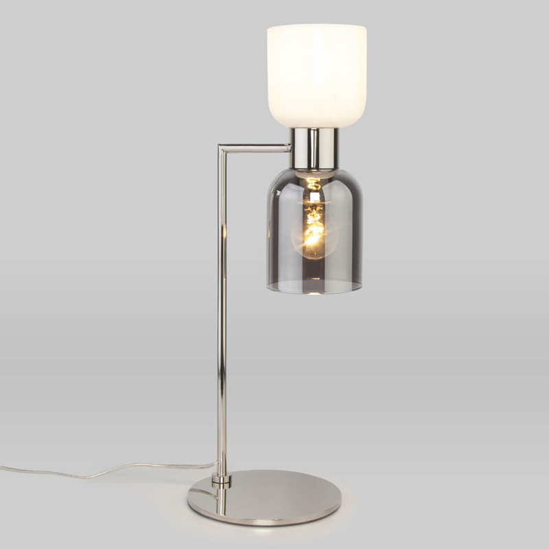 Настольная лампа Light maker studio white and smok Никель Стекло Смок Белый в Рязани | Loft Concept 