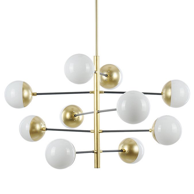 Люстра Abstraction Balls Латунь Белый Люстра Abstraction Balls Латунь Белый в Рязани | Loft Concept