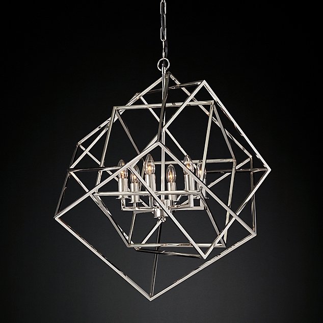 Люстра Restoration Hardware Caged Cubist Pendant Серебряный Люстра Restoration Hardware Caged Cubist Pendant Серебряный в Рязани | Loft Concept