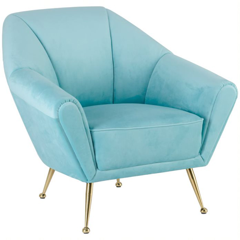 Кресло Brunner Chair light blue Голубой Золотой Кресло Brunner Chair light blue Голубой Золотой в Рязани | Loft Concept