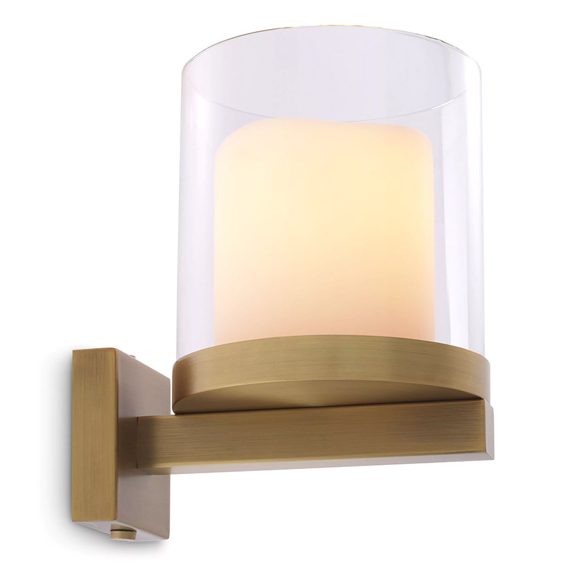 Бра Eichholtz Wall Lamp Donovan Brass Белый Латунь Прозрачное Стекло Бра Eichholtz Wall Lamp Donovan Brass Белый Латунь Прозрачное Стекло в Рязани | Loft Concept