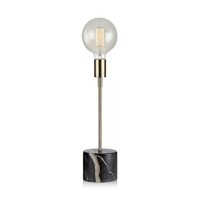 Настольная лампа Marble Top Black Tall Латунь Черный в Рязани | Loft Concept 