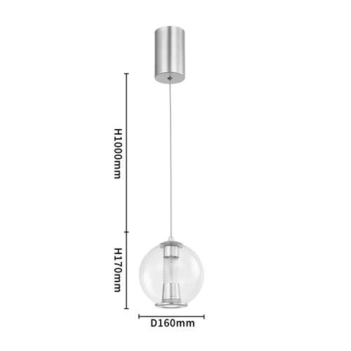 Подвесной светильник с плафоном в форме шара Inner Gleam Orb silver Подвесной светильник с плафоном в форме шара Inner Gleam Orb silver в Рязани
