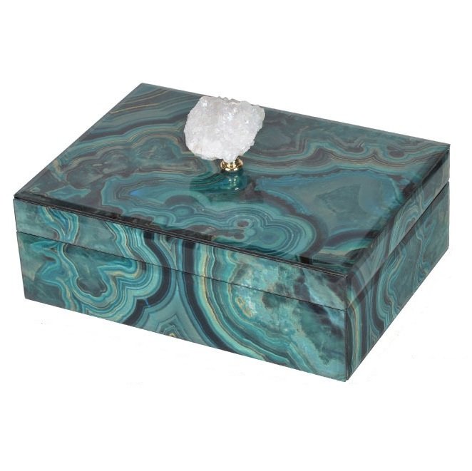 Шкатулка Malachite Pattern горный хрусталь L Малахит (зеленый) Шкатулка Malachite Pattern горный хрусталь L Малахит (зеленый) в Рязани | Loft Concept