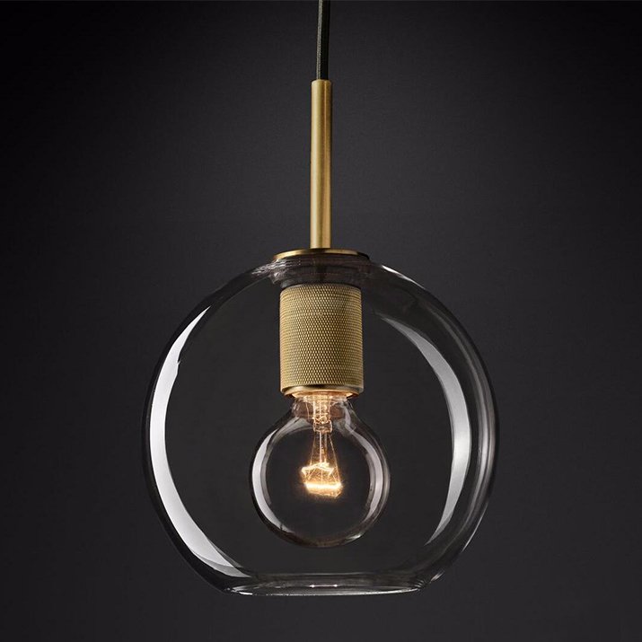 Подвесной светильник RH Utilitaire Globe Pendant Brass Латунь Прозрачное Стекло Подвесной светильник RH Utilitaire Globe Pendant Brass Латунь Прозрачное Стекло в Рязани | Loft Concept