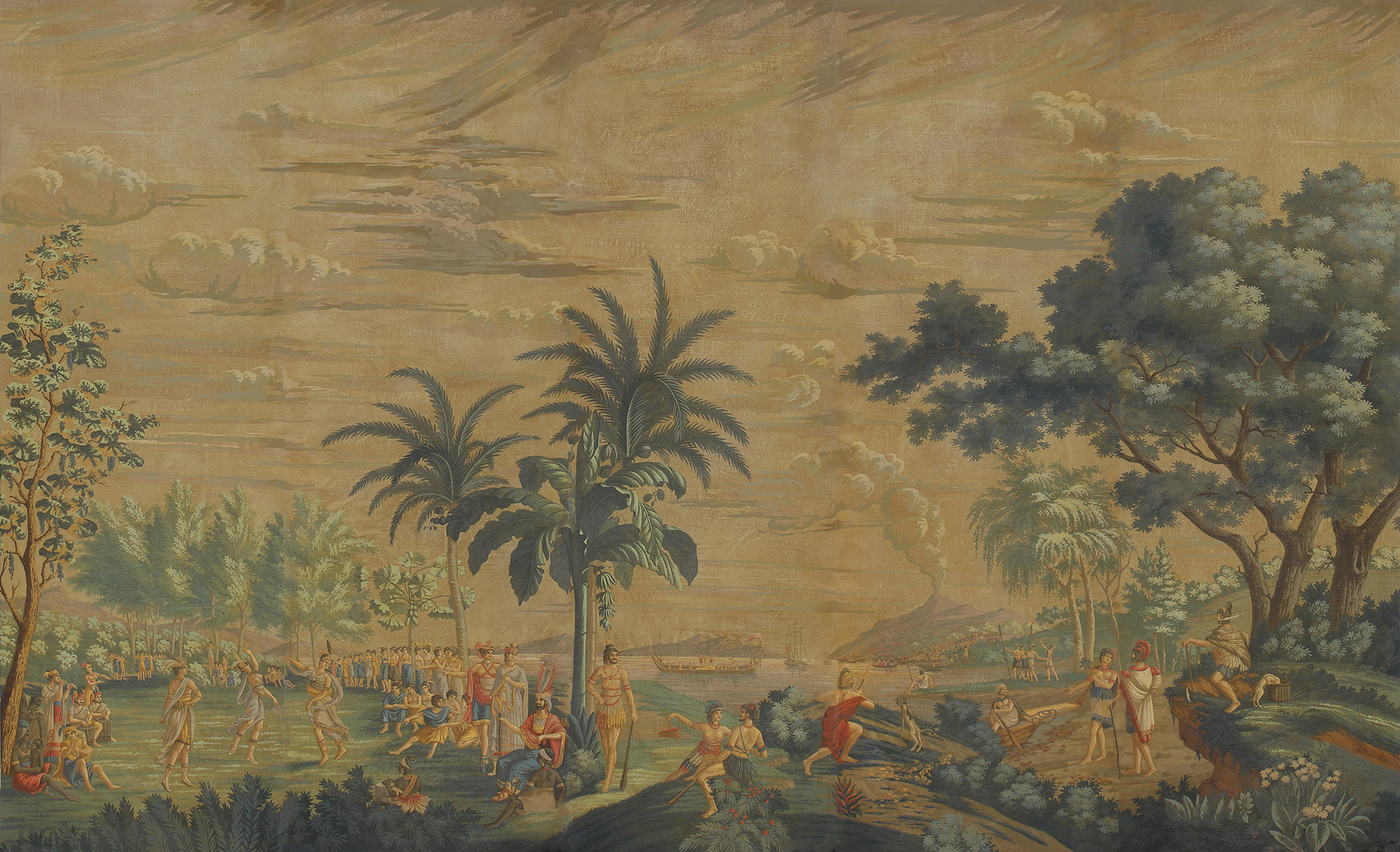 Обои ручная роспись Les Sauvages de la Mer Pacifique Charvet on antique scenic Xuan paper Обои ручная роспись Les Sauvages de la Mer Pacifique Charvet on antique scenic Xuan paper - постер Loft-Concept в Рязани