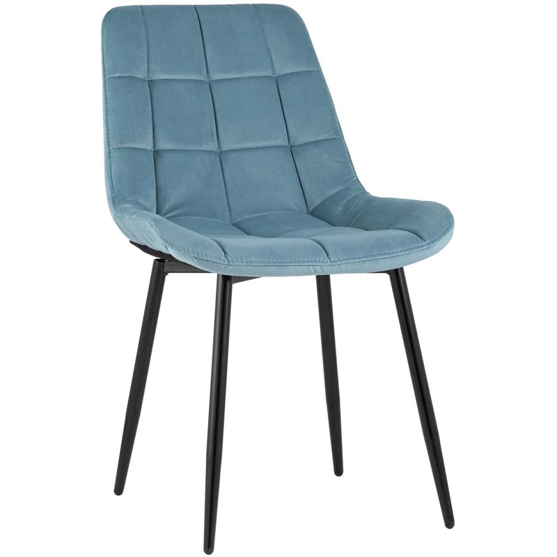 Стул NANCY Chair Голубой Велюр Голубой пастельный Черный Стул NANCY Chair Голубой Велюр Голубой пастельный Черный в Рязани | Loft Concept