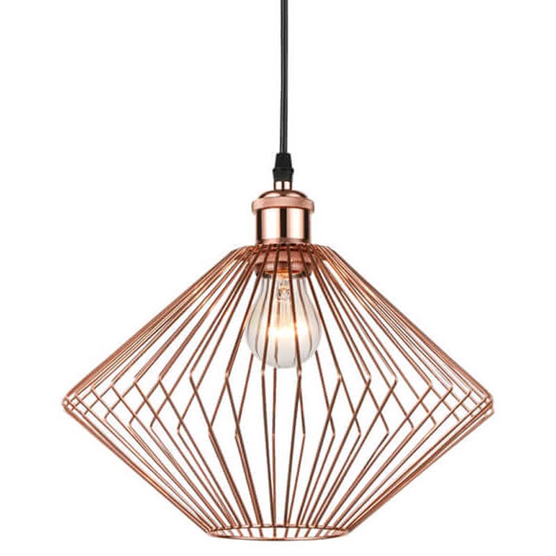 Подвесной светильник Loft Wire Cage pink gold Розовое золото Черный Подвесной светильник Loft Wire Cage pink gold Розовое золото Черный в Рязани | Loft Concept