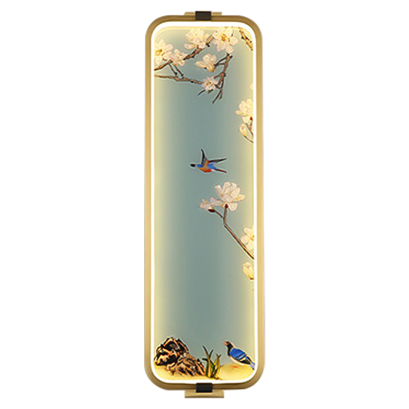 Бра Birds Oriental Scenes Wall Lamp Золотой Голубой Мульти Бра Birds Oriental Scenes Wall Lamp Золотой Голубой Мульти в Рязани | Loft Concept