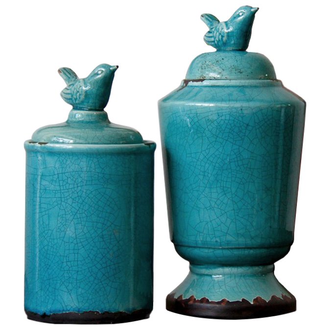 Ваза Turquoise bird Бирюзовый Ваза Turquoise bird Бирюзовый в Рязани | Loft Concept