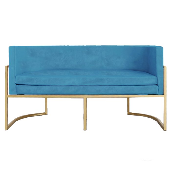 Диван Sofa Wexler Barrelback Голубой Золотой Диван Sofa Wexler Barrelback Голубой Золотой в Рязани | Loft Concept