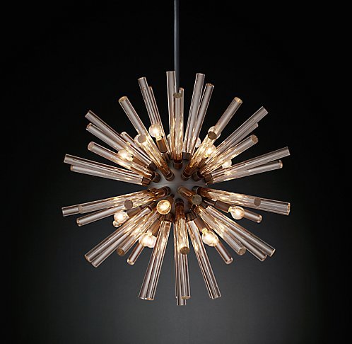 Светильник Crystal Starburst Chandelier Round Черный Светильник Crystal Starburst Chandelier Round Черный в Рязани | Loft Concept