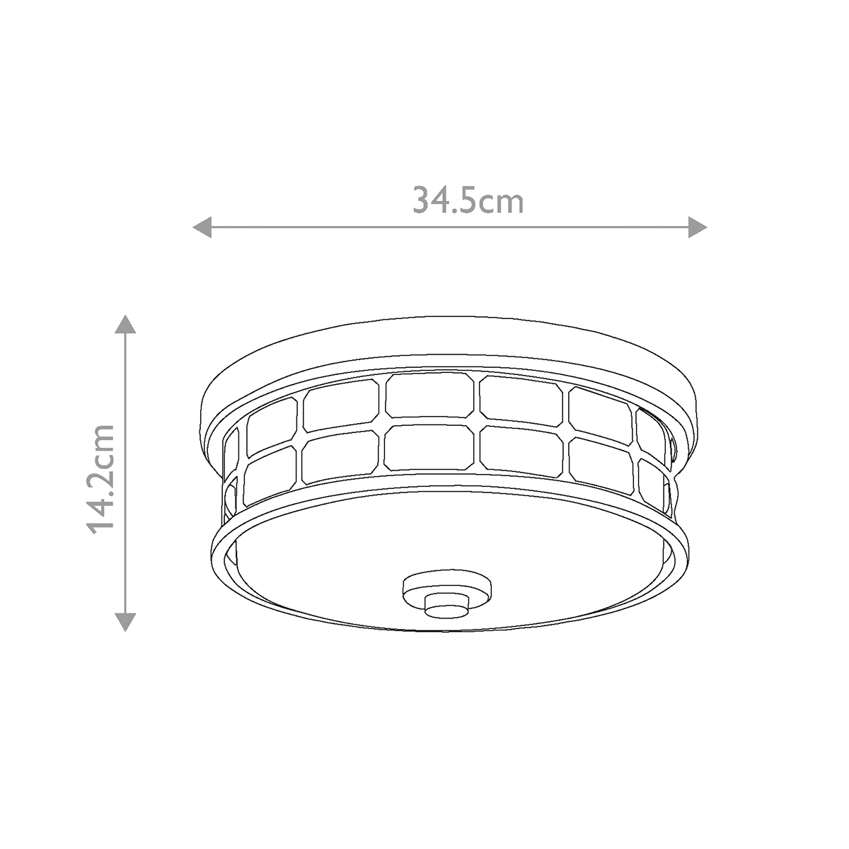 Потолочный светильник для ванных комнат цвета латунь в виде металлической клетки с геометрическими узорами Quoizel в Рязани