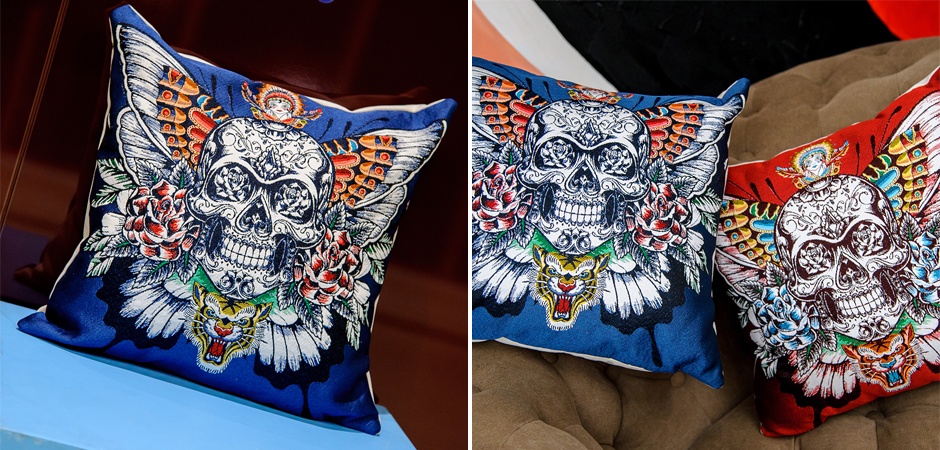Декоративная подушка Ghost Rider Blue Декоративная подушка Ghost Rider Blue - Loft-Concept в Рязани