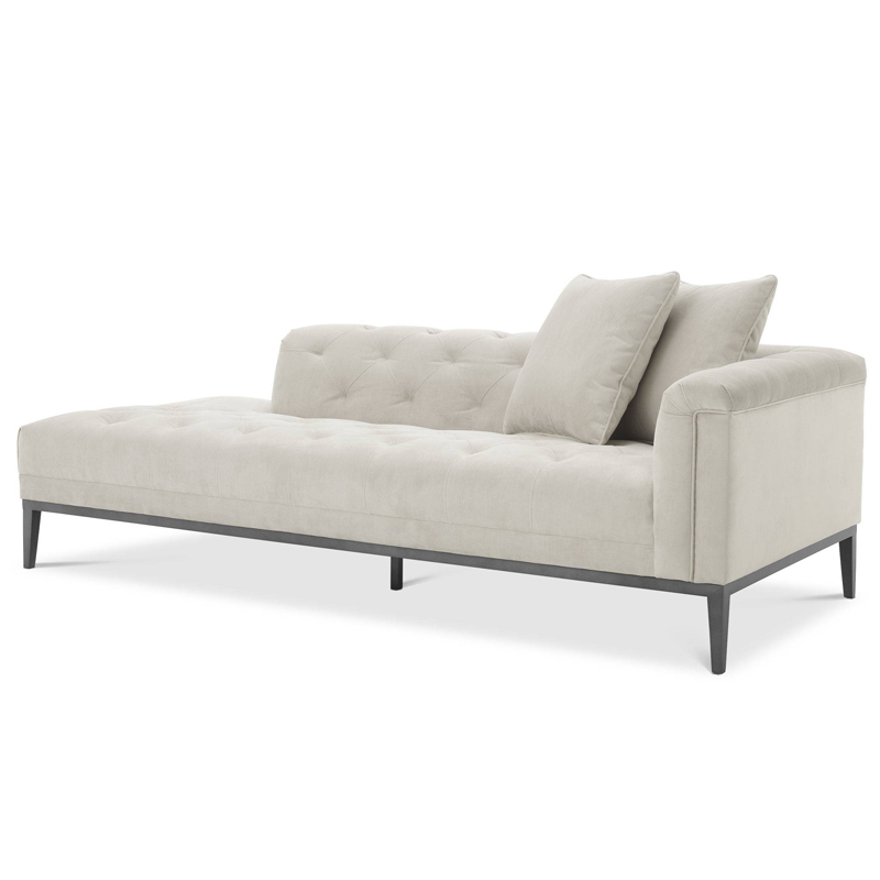 Кушетка Eichholtz Lounge Sofa Cesare Right Pebble grey Бежево-серый Темная бронза Кушетка Eichholtz Lounge Sofa Cesare Right Pebble grey Бежево-серый Темная бронза в Рязани | Loft Concept