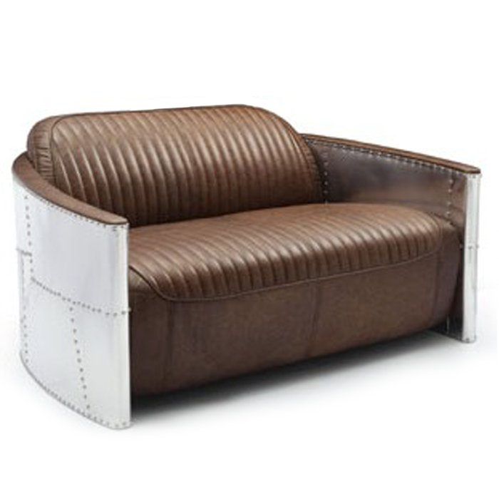 Диван Aviator Sofa 2 seat Белый Черный Коричневый Диван Aviator Sofa 2 seat Белый Черный Коричневый в Рязани | Loft Concept