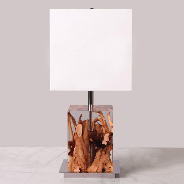 Настольная лампа Kisimi Table Lamp Белый Коричневый в Рязани | Loft Concept 