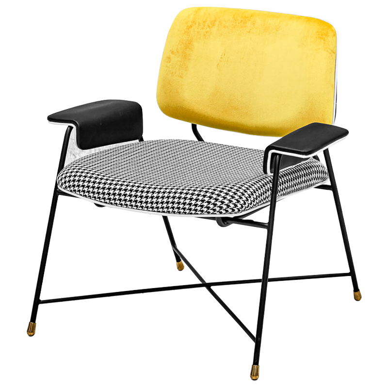 Кресло Bagot Chair Yellow Черно-белый Желтый в Рязани | Loft Concept 