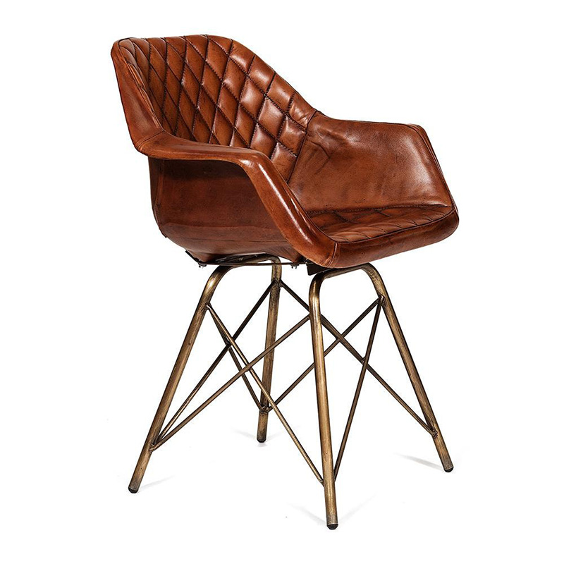 Кресло Leather Industrial armchair Винтажная Медь Коньяк Кресло Leather Industrial armchair Винтажная Медь Коньяк в Рязани | Loft Concept