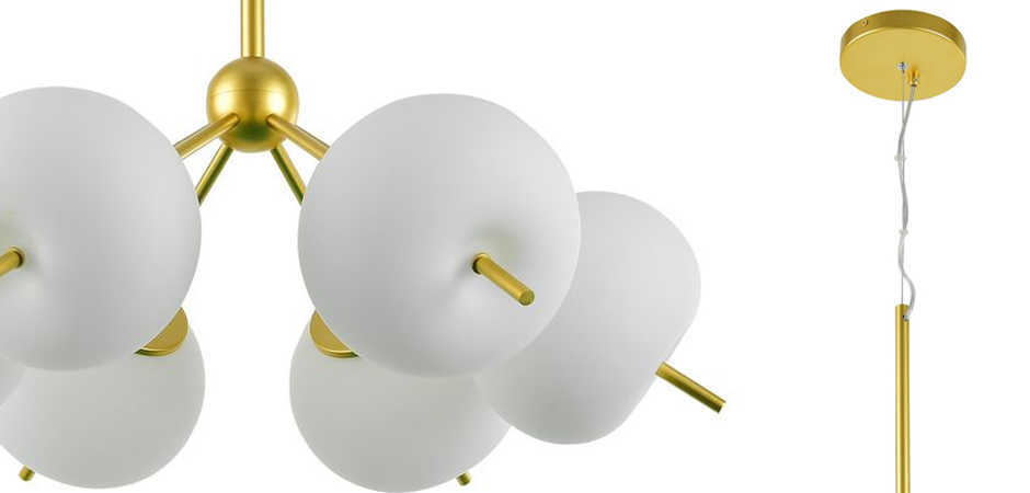 Люстра White ball brass Louise 6 Люстра White ball brass Louise 6 - Loft-Concept в Рязани