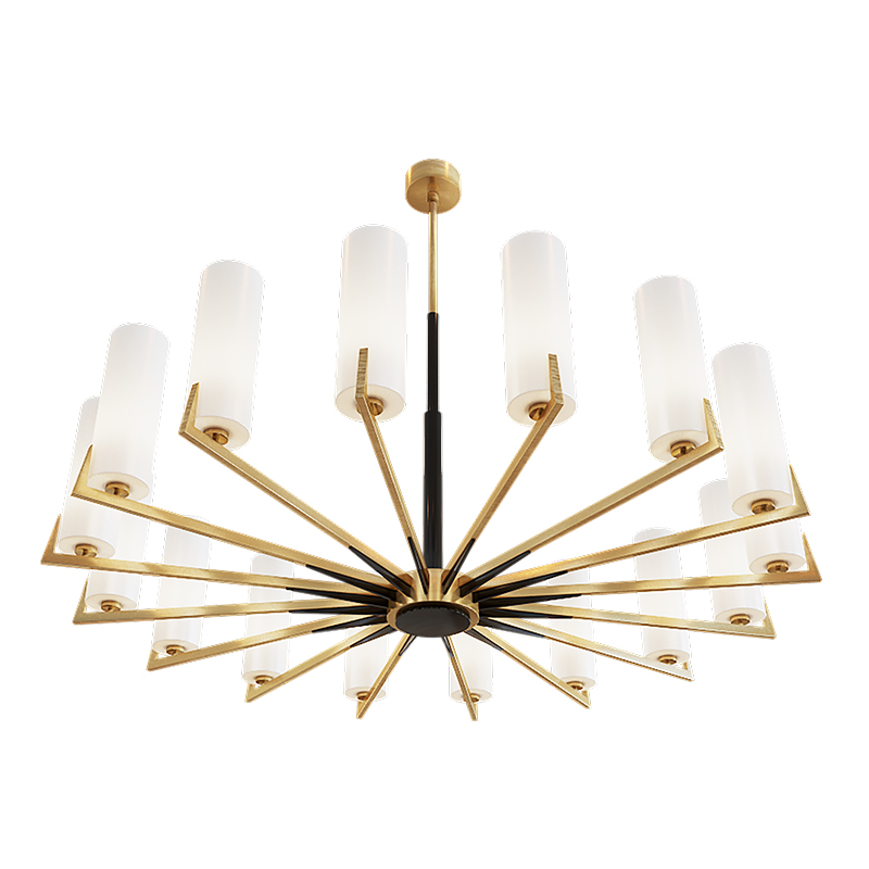 Большая люстра из латуни на 12 ламп Brass Candle  Латунь Белый Черный в Рязани | Loft Concept 