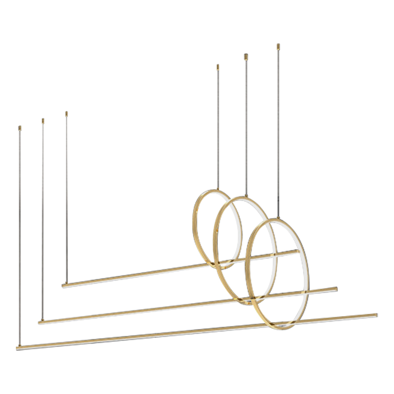 Дизайнерский Подвесной Светильник Ursa Geometric Ring Lamp 3 кольца Золотой Дизайнерский Подвесной Светильник Ursa Geometric Ring Lamp 3 кольца Золотой в Рязани | Loft Concept