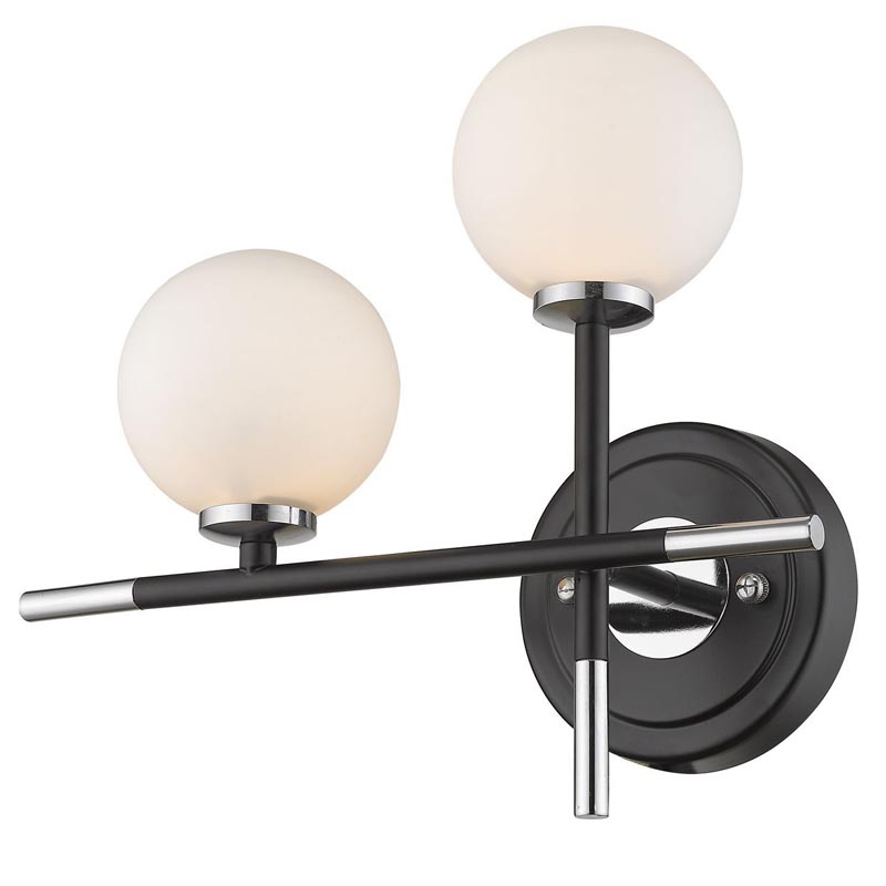Бра Galant Sconce silver left Серебряный Черный Белое матовое стекло Бра Galant Sconce silver left Серебряный Черный Белое матовое стекло в Рязани | Loft Concept