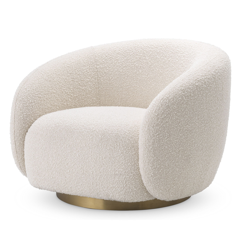 Кресло Eichholtz Swivel Chair Brice Кремовый Латунь Кресло Eichholtz Swivel Chair Brice Кремовый Латунь в Рязани | Loft Concept