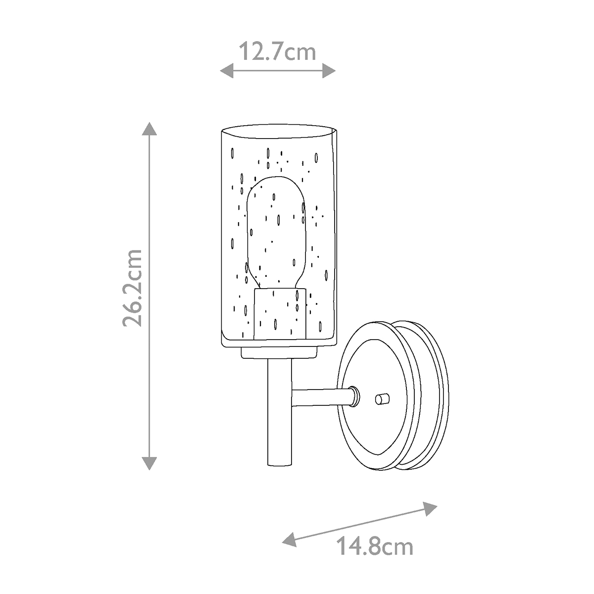 Бра с плафоном в форме цилиндра из прозрачного стекла с пузырьками Hinkley в Рязани