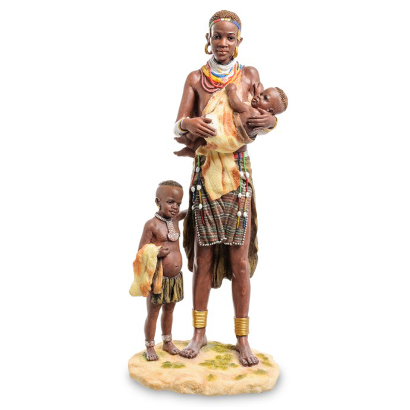 Статуэтка African woman with children Коричневый Мульти Статуэтка African woman with children Коричневый Мульти в Рязани | Loft Concept