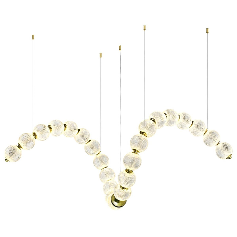 Светодиодная люстра Crystal Globule Spiral Золото Золотой Прозрачный Светодиодная люстра Crystal Globule Spiral Золото Золотой Прозрачный в Рязани | Loft Concept