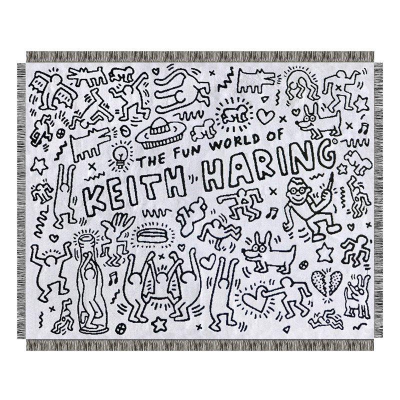 Покрывало граффити черно-белое Кит Харинг Keith Haring Bed Сover Черно-белый Покрывало граффити черно-белое Кит Харинг Keith Haring Bed Сover Черно-белый в Рязани | Loft Concept