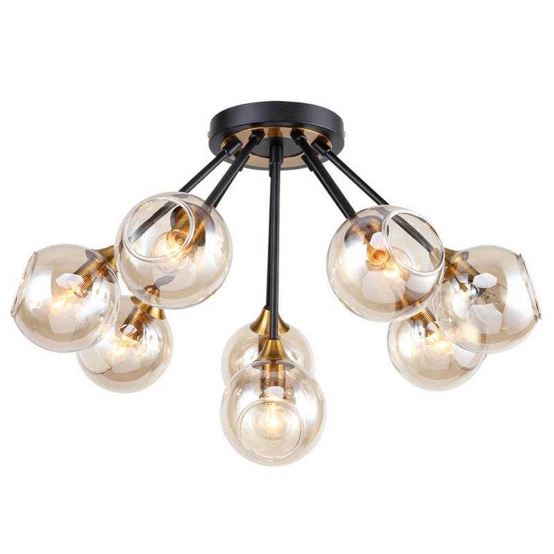 Потолочный Светильник Loft Globe Черный Латунь Янтарь (Amber) Потолочный Светильник Loft Globe Черный Латунь Янтарь (Amber) в Рязани | Loft Concept
