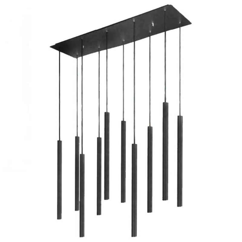 Светильник Trumpet Rectangle Black 10 плафонов Черный Светильник Trumpet Rectangle Black 10 плафонов Черный в Рязани | Loft Concept
